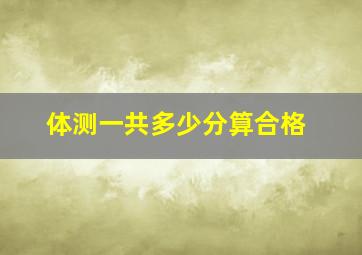 体测一共多少分算合格