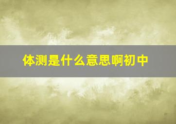 体测是什么意思啊初中