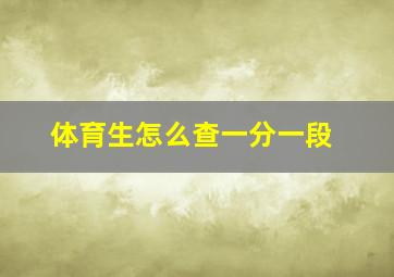 体育生怎么查一分一段