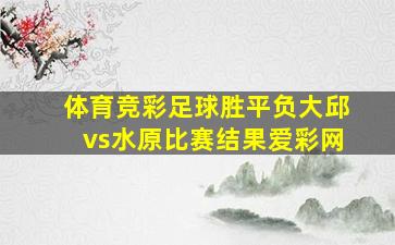 体育竞彩足球胜平负大邱vs水原比赛结果爱彩网