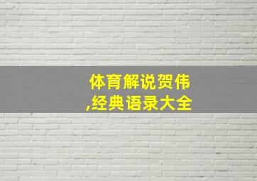 体育解说贺伟,经典语录大全