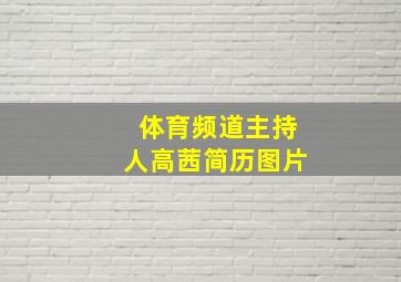 体育频道主持人高茜简历图片