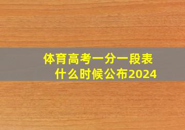 体育高考一分一段表什么时候公布2024