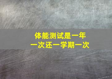 体能测试是一年一次还一学期一次