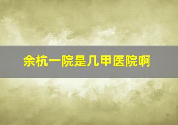 余杭一院是几甲医院啊