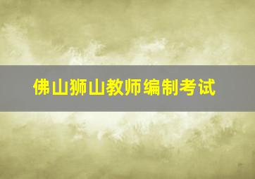 佛山狮山教师编制考试