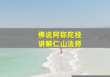 佛说阿弥陀经讲解仁山法师