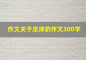 作文关于足球的作文300字