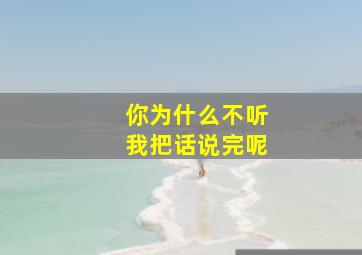 你为什么不听我把话说完呢