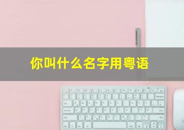 你叫什么名字用粤语