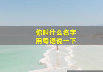 你叫什么名字用粤语说一下