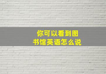 你可以看到图书馆英语怎么说