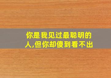 你是我见过最聪明的人,但你却傻到看不出