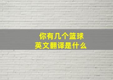 你有几个篮球英文翻译是什么