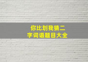 你比划我猜二字词语题目大全