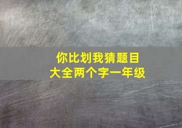 你比划我猜题目大全两个字一年级