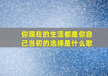 你现在的生活都是你自己当初的选择是什么歌