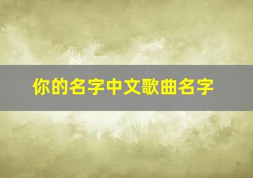 你的名字中文歌曲名字