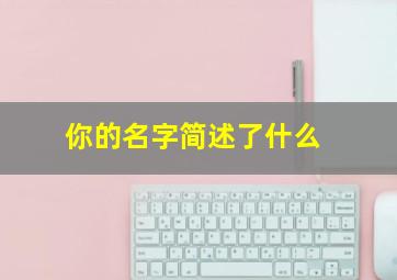 你的名字简述了什么