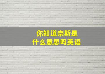 你知道奈斯是什么意思吗英语