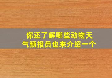 你还了解哪些动物天气预报员也来介绍一个