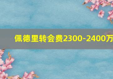 佩德里转会费2300-2400万