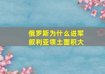 俄罗斯为什么进军叙利亚领土面积大