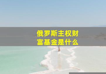 俄罗斯主权财富基金是什么