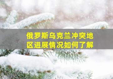 俄罗斯乌克兰冲突地区进展情况如何了解