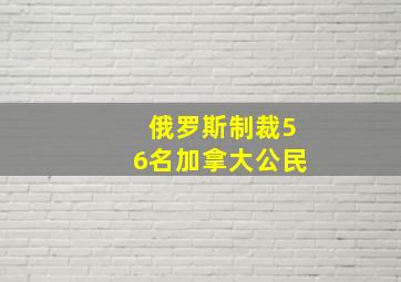 俄罗斯制裁56名加拿大公民