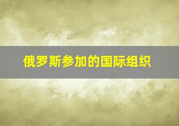 俄罗斯参加的国际组织