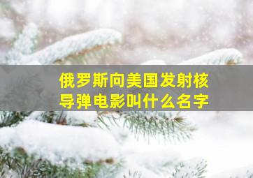 俄罗斯向美国发射核导弹电影叫什么名字