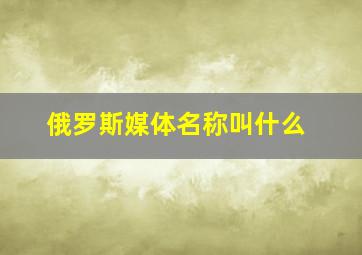 俄罗斯媒体名称叫什么