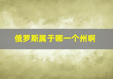 俄罗斯属于哪一个州啊