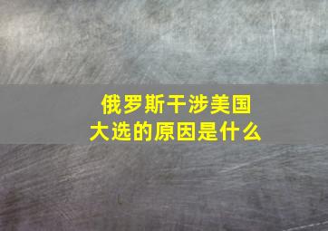 俄罗斯干涉美国大选的原因是什么