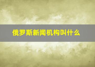 俄罗斯新闻机构叫什么