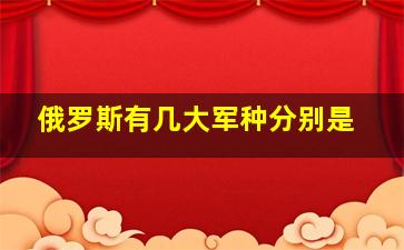 俄罗斯有几大军种分别是