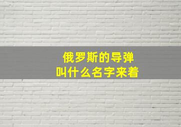 俄罗斯的导弹叫什么名字来着