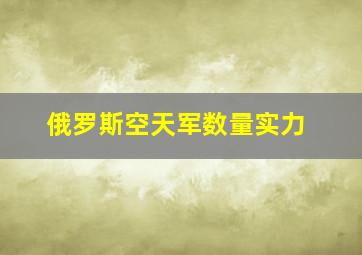 俄罗斯空天军数量实力