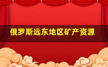 俄罗斯远东地区矿产资源