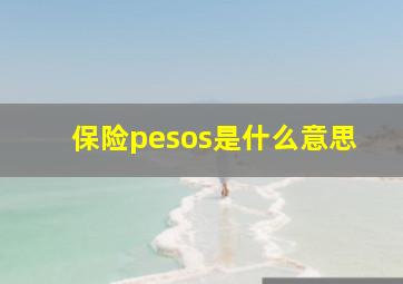 保险pesos是什么意思