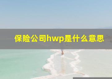 保险公司hwp是什么意思