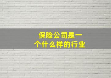 保险公司是一个什么样的行业