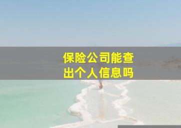 保险公司能查出个人信息吗