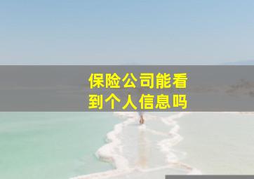 保险公司能看到个人信息吗