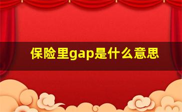 保险里gap是什么意思