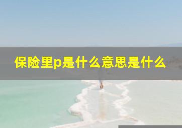 保险里p是什么意思是什么