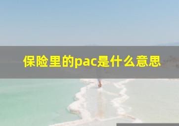 保险里的pac是什么意思