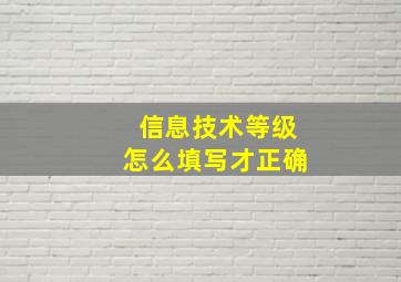 信息技术等级怎么填写才正确