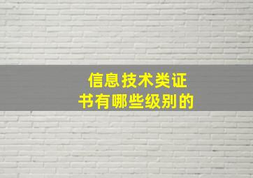 信息技术类证书有哪些级别的